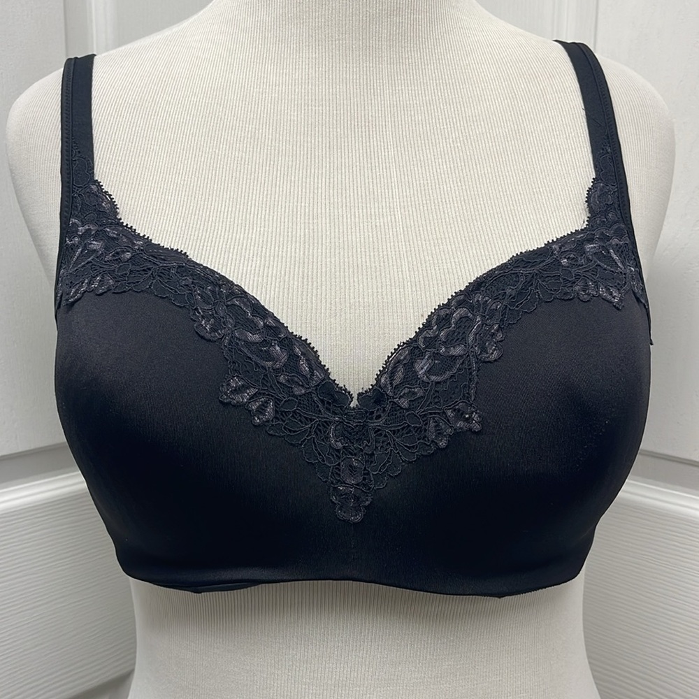 Playtex Black Lace Underwire Padded T-Shirt Bra 42B